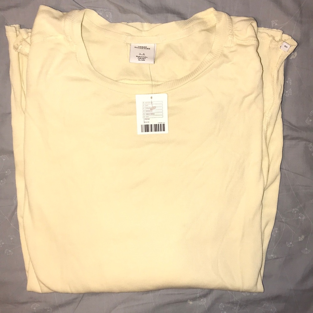 Urban Outfitters Cream Long Sleeve Tee